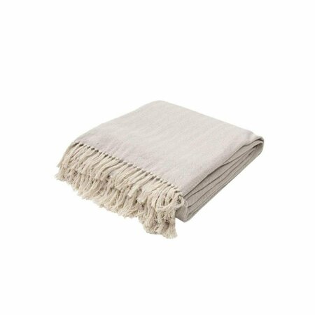 JAIPUR RUGS Solid Gray Cotton Throw - 50 x 60 in. THR100010